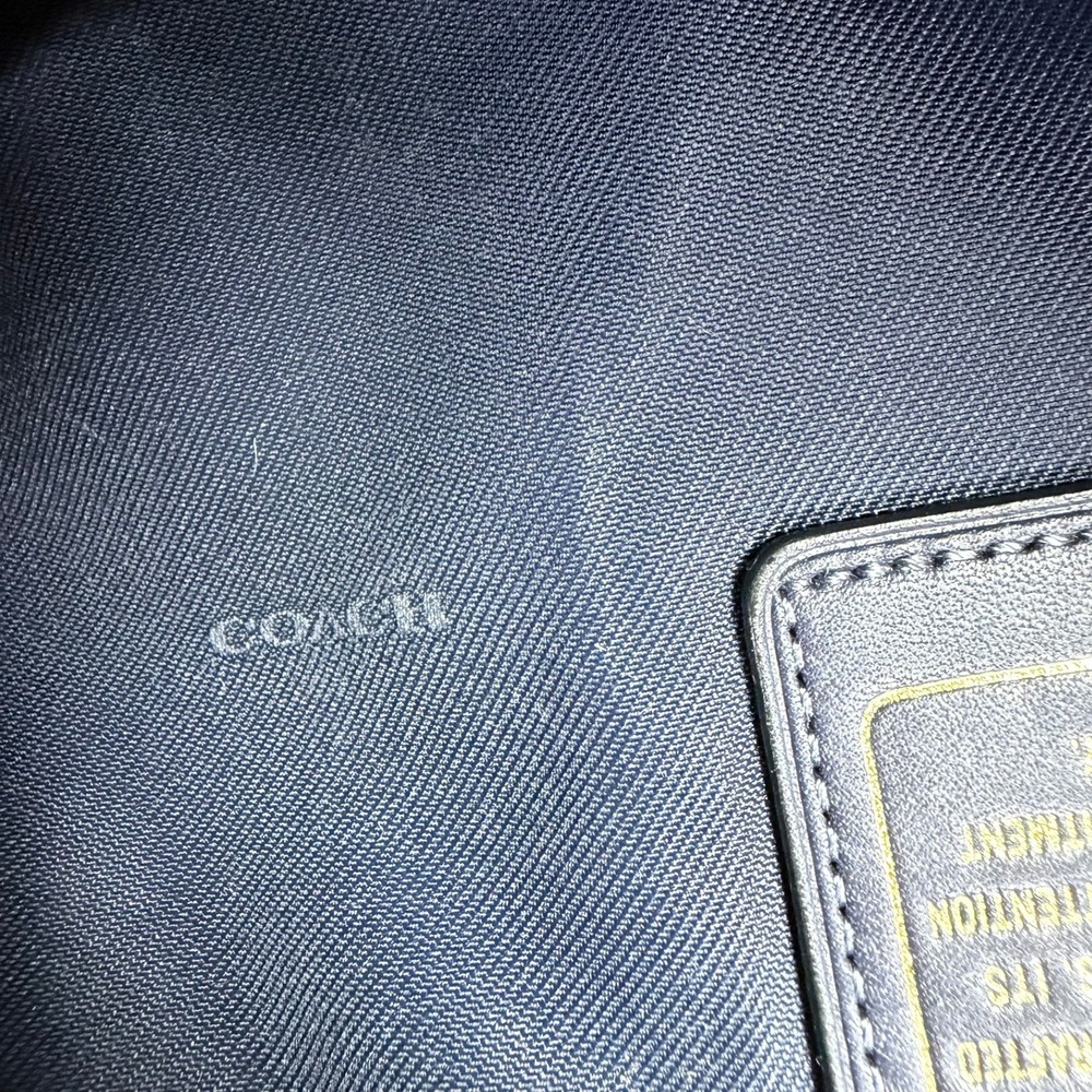 Coach Ace Satchel Glovetanned Leather Navy Blue 12x8x6.5 Braided Handles 37017 - Picture 7 of 16